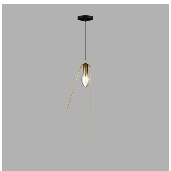Melna/zelta krāsas piekaramā lampa ar metāla abažūru Fold – Squid Lighting-image-3