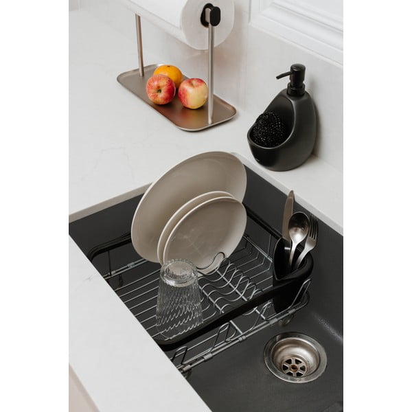 Melns tērauda trauku žāvētājs 37x29 cm Sinkin – Umbra-image-1