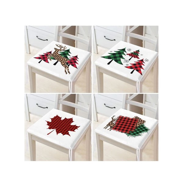 Sēdekļa spilveni ar Ziemassvētku motīvu (4 gab.) 40x40 cm Tartan – Mila Home-image-3
