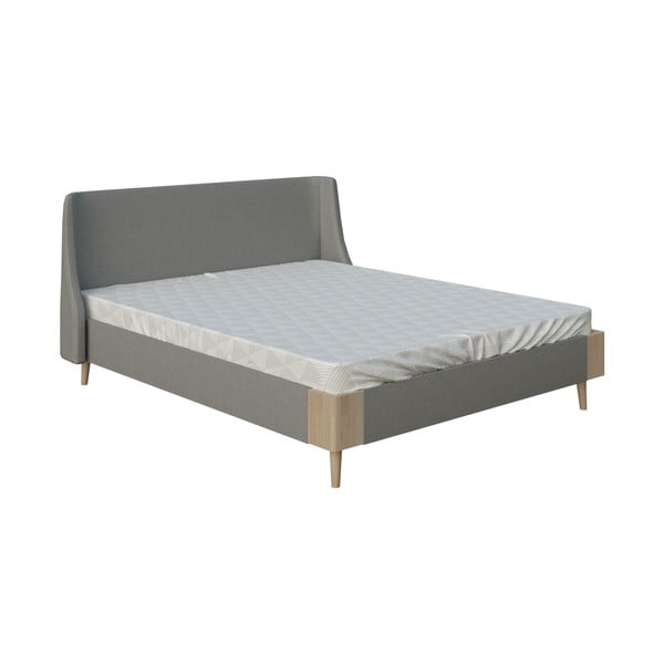 Pelēka divguļamā gulta ProSpánek Lagom Side Soft, 180 x 200 cm