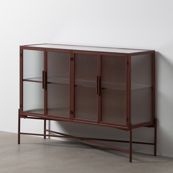Ķieģeļu sarkana metāla vitrīna 120x85 cm Harris – Ixia-image-1