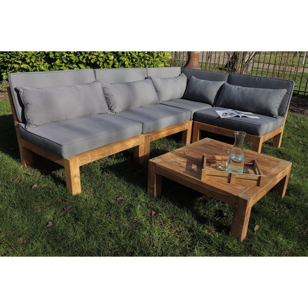 Pelēks tīkkoka dārza atpūtas komplekts 4 personām Aruba – HSM collection-image-1