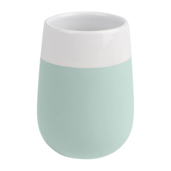 Zaļa un balta keramikas krūze zobu birstei Wenko Matta-image-1