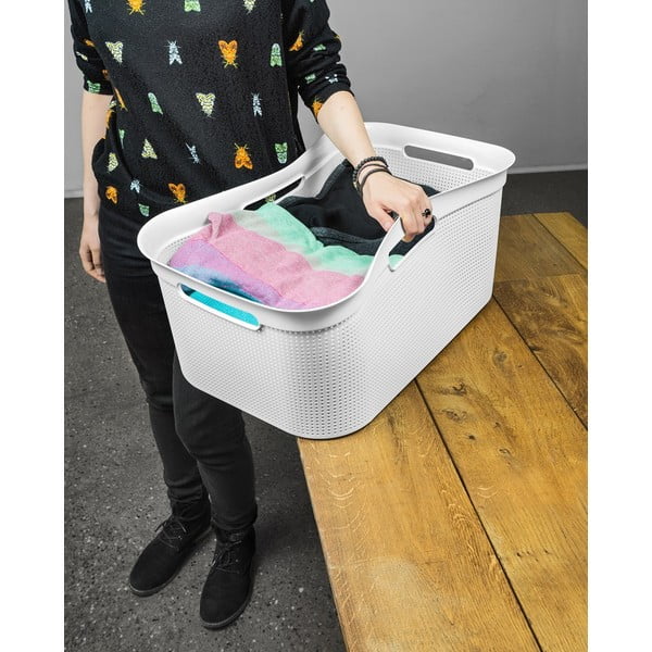 Balts plastmasas veļas grozs 41 l Brisen – Rotho-image-3