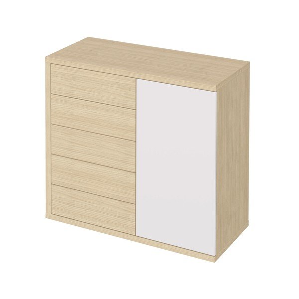 Balts ozolkoka imitācijas skapis 113x113 cm Hugo – TemaHome-image-2