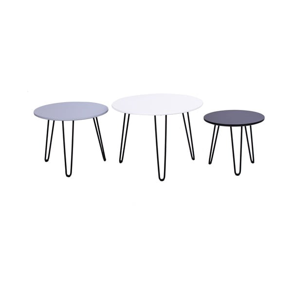 3 sānu galdiņu komplekts Bonami Selection Fabio White-image-2