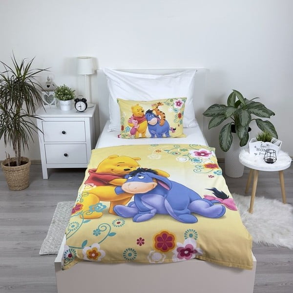 Kokvilnas bērnu gultas veļa 100x135 cm Winnie-the-Pooh – Jerry Fabrics-image-1
