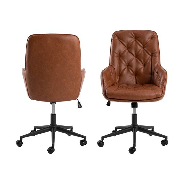 Konjakbrūns mākslīgās ādas biroja krēsls Erik – Actona-image-3