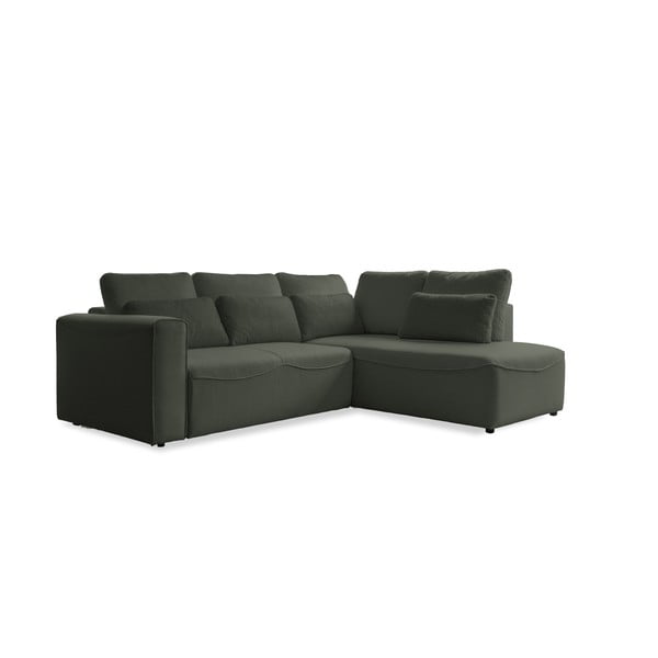 Zaļš izvelkamais stūra dīvāns (maināms stūris) Homely Tommy – Miuform
