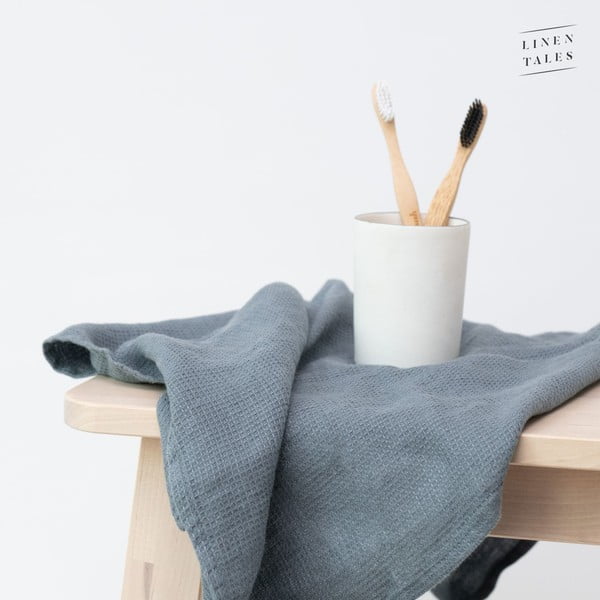 Zils lina dvielis 30x30 cm – Linen Tales-image-2