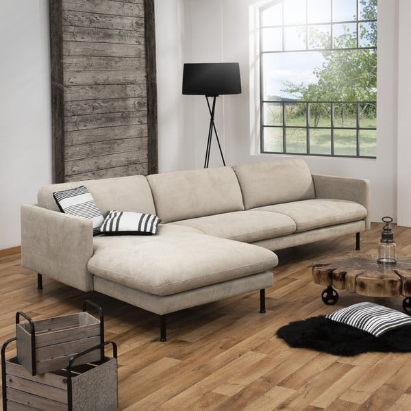 Bēšs stūra dīvāns Max Winzer Nathan, kreisais stūris-image-1