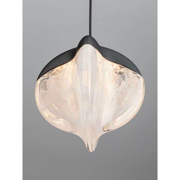 Matēti melna alumīnija LED piekaramā lampa ar regulējamu spilgtumu ar stikla abažūru ø 12 cm Alicia – Nova Luce-image-3