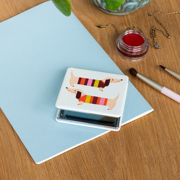 Kosmētikas palielināmais spogulis 7x7 cm Sausage Dog – Rex London-image-1