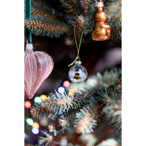 Stikla ar rokām izgatavotas Ziemassvētku eglītes bumbiņas (12 gab.) ø 3 cm Bee Mini – Sass & Belle-image-1