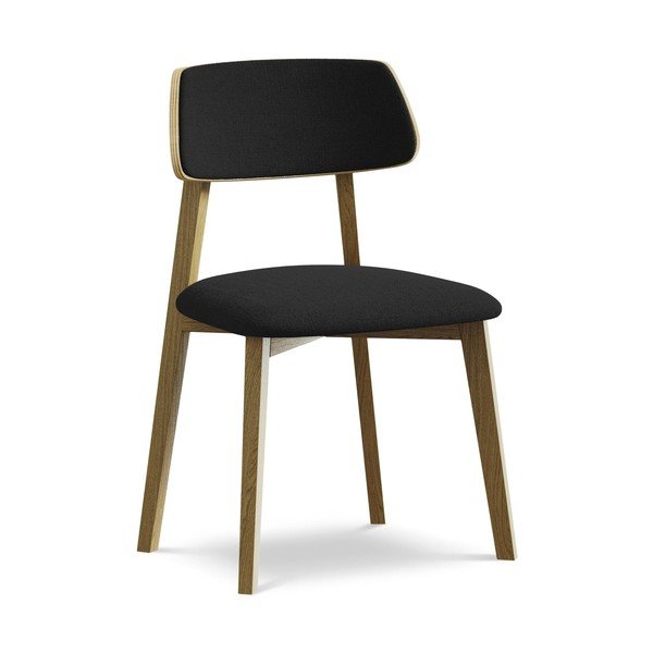 Melns masīvkoka pusdienu krēsls Niu – Makamii