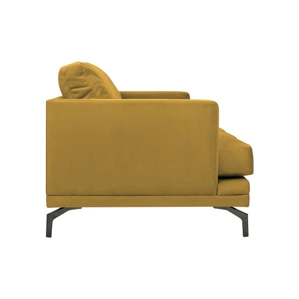 Dzeltens dīvāns ar kāju balstu melnā krāsā Windsor & Co Sofas Jupiter-image-2