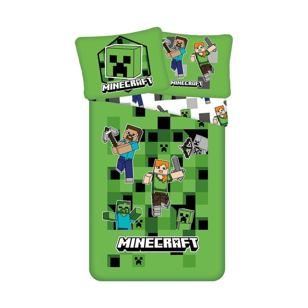 Vienguļamā mikrošķiedras bērnu gultas veļa 140x200 cm Minecraft – Jerry Fabrics