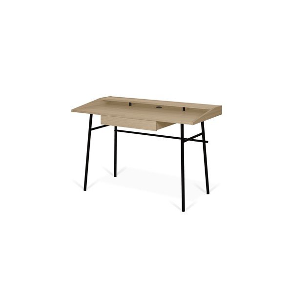 Rakstāmgalds ar ozolkoka virsmu un melnām kājām TemaHome Ply, 120 x 81 cm-image-3