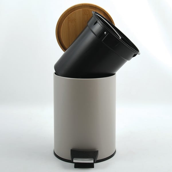 Pelēkbrūna tērauda atkritumu tvertne ar pedāli 5 l   Adonis – Spirella-image-2