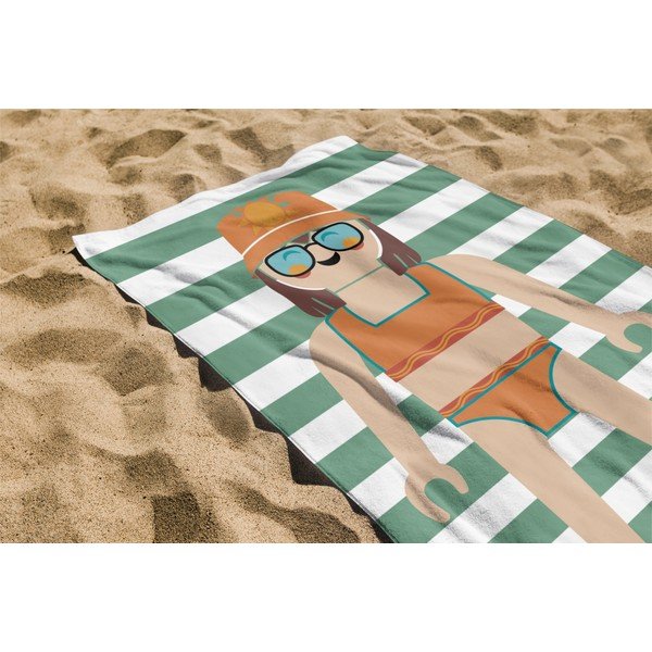 Zaļš frotē kokvilnas pludmales dvielis 75x140 cm Summer Girl – Playmobil-image-1