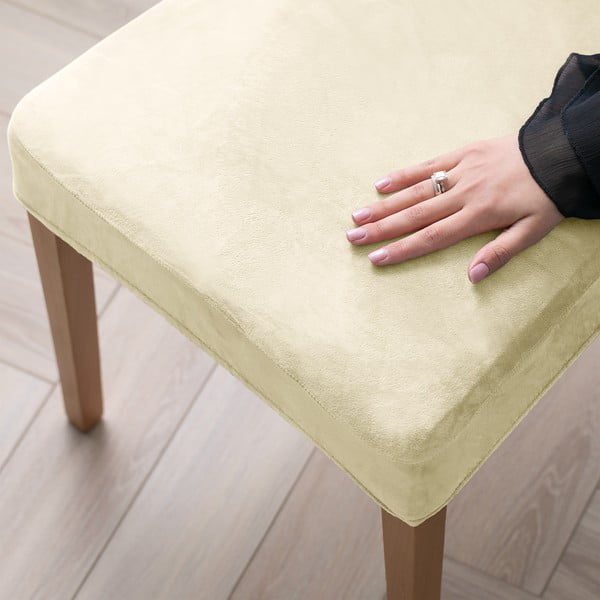 Krēmkrāsas uzvelkami pārvalki krēslam (4 gab.) 48 cm Sento – Restilo-image-1