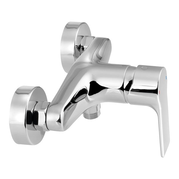 Spīdīgas sudraba krāsas sienas jaucējkrāns dušai (ar 1 izvadu) Pax – Sapho-image-1