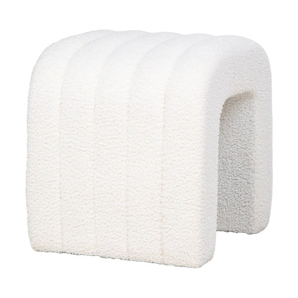 Balts pufs no buklē auduma Colma – House Nordic-image-2