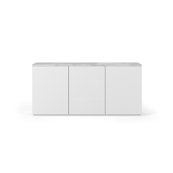 Balta kumode ar gaiša marmora imitācijas virsmu, 180 x 84 cm Join – TemaHome
