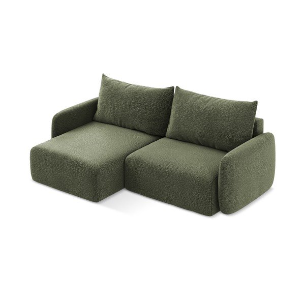 Zaļš salokāms/ar uzglabāšanas vietu stūra dīvāns (ar kreiso stūri) Kalena – Makamii-image-3