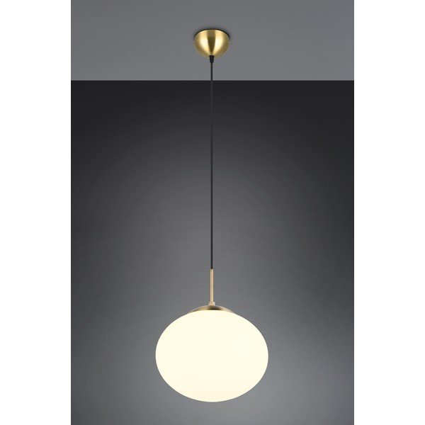 Balta/zelta krāsas piekaramā lampa ar stikla abažūru ø 30 cm Fomento – Trio-image-1