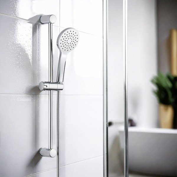 Sudraba krāsas nerūsējošā tērauda dušas komplekts ar rokas dušu/ar bīdāmu turētāju 60 cm No. 2 – Allstar-image-1