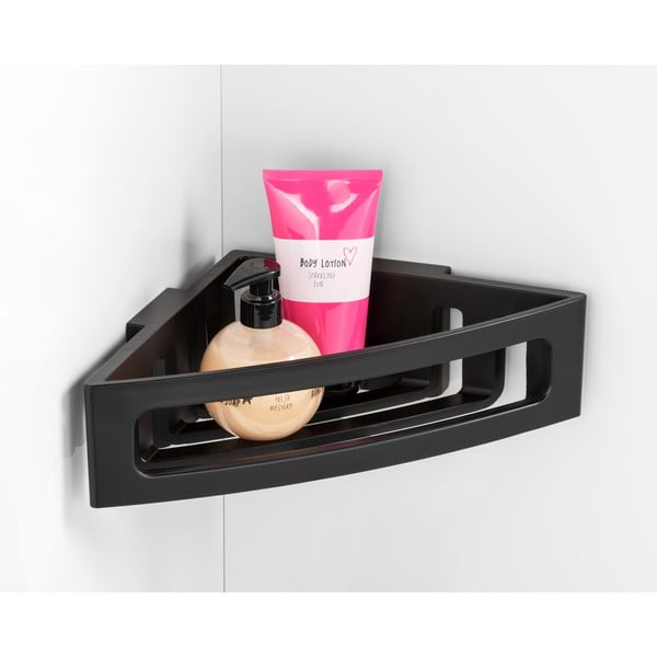 Melns stūra pašturošs plastmasas vannas istabas plaukts Bralia – Wenko-image-4