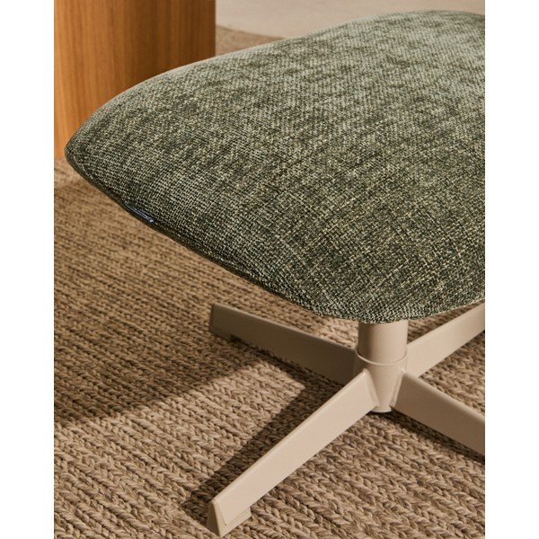 Zaļš kāju soliņš no šenila auduma Teryl – Kave Home-image-3