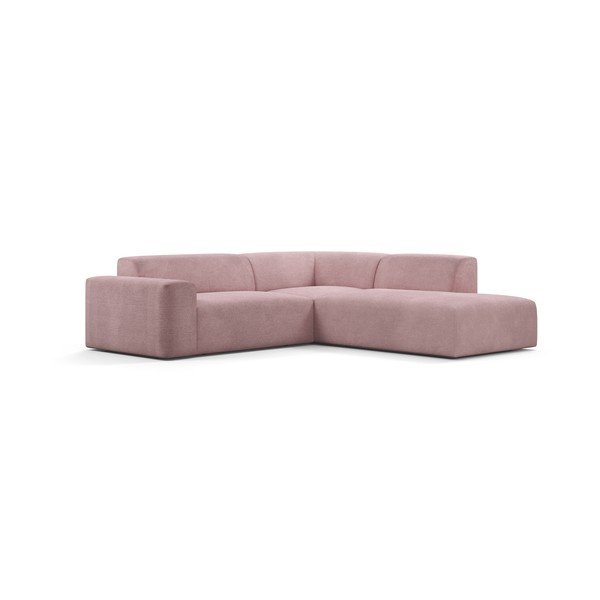 Rozā velveta stūra dīvāns Marie Claire Home Karen, 260 cm, labais stūris-image-2