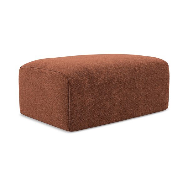 Terakotas oranžs kāju soliņš no šenila auduma Kona – Makamii-image-3