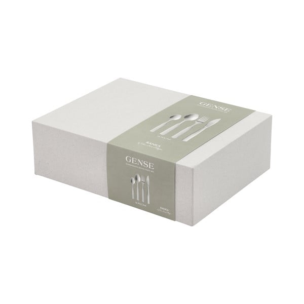 Sudraba krāsas nerūsējošā tērauda galda piederumi (16 gab.) Ranka – Gense-image-2