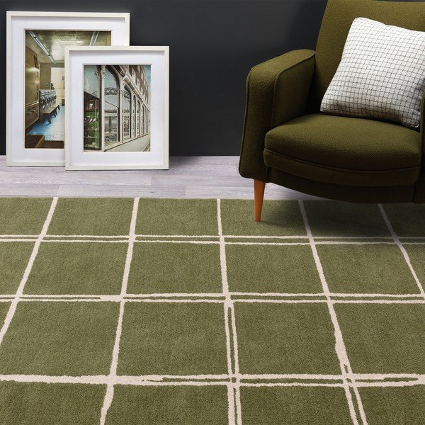 Zaļš ar rokām darināts vilnas paklājs 200x290 cm – Asiatic Carpets-image-1