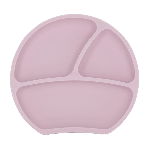 Gaiši rozā silikona bērnu šķīvis 19x20,5 cm – Kindsgut-image-3