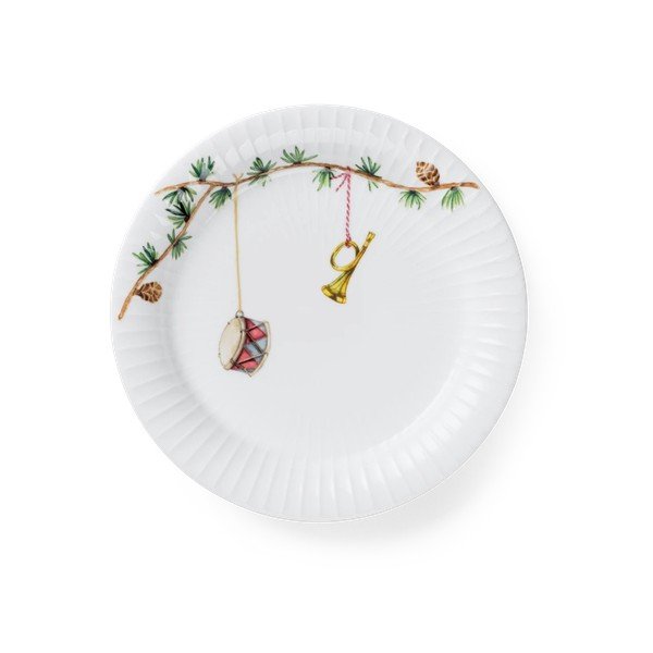 Balts deserta porcelāna šķīvis ar Ziemassvētku motīvu ø 19 cm Hammershøi Christmas – Kähler Design