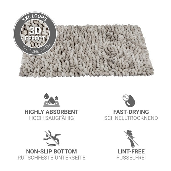 Pelēkbēšs tekstila vannas istabas paklājiņš 60x90 cm Lerici – Wenko-image-4