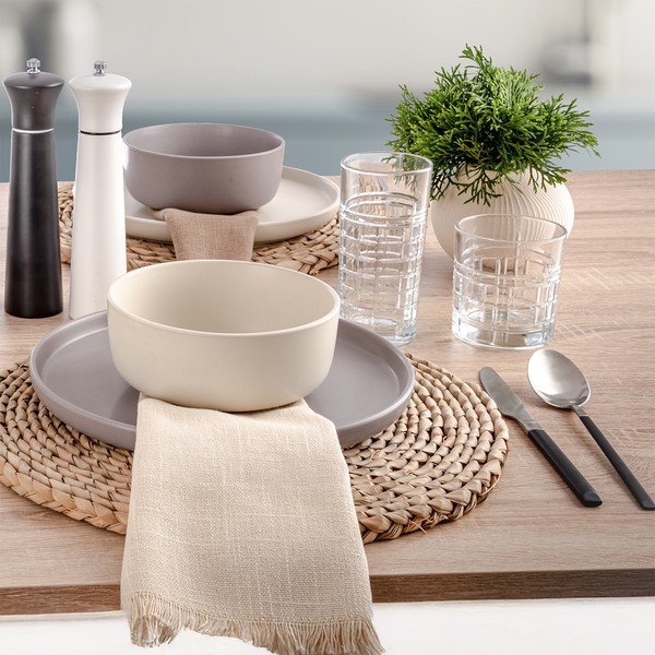 Melns/sudraba krāsas nerūsējošā tērauda galda piederumi (24 gab.) Skandi – Orion-image-2