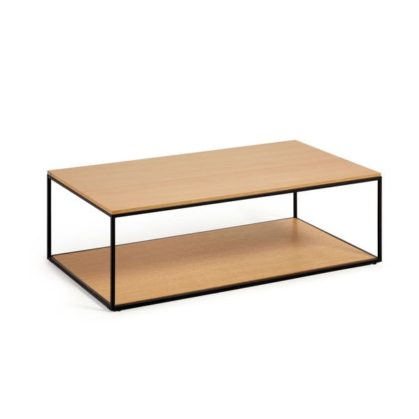 Dabīga toņa žurnālgaldiņš ar ozolkoka imitācijas galda virsmu 60x110 cm Yoana – Kave Home