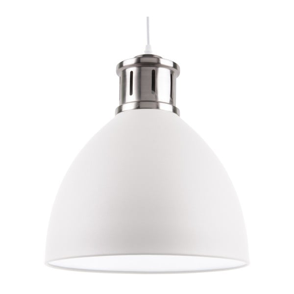 Balta piekaramā lampa ar sudraba detaļām Leitmotiv Refine, ⌀ 40,5 cm