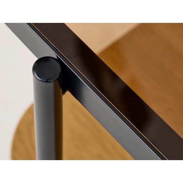 Dabīga toņa žurnālgaldiņš ar stikla galda virsmu 60x120 cm Hassel – Unique Furniture-image-4