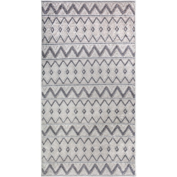 Pelēks mazgājams celiņa paklājs 80x200 cm Zig Zag – Vitaus