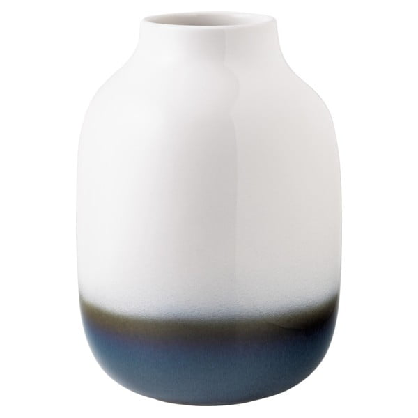 Zili balta keramikas vāze Villeroy & Boch Like Lave, augstums 22,5 cm