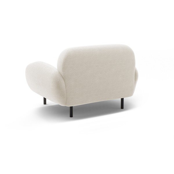 Balts atpūtas krēsls no buklē auduma Poppy – Micadoni -image-2