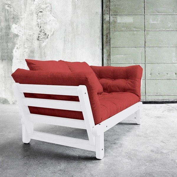 Dīvāns gulta Karup Beat White/Passion Red-image-1