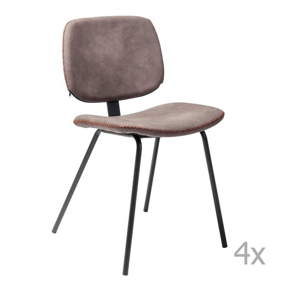 4 brūnu ēdamistabas krēslu komplekts Kare Design Barber