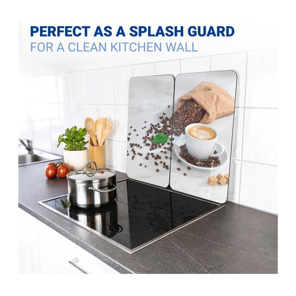 Rūdīta stikla plīts aizsargplāksnes (2 gab.) 52x30 cm Café Aromatica – Maximex-image-4